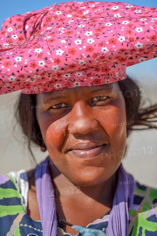 Portrait of a Herero woman, near Khorixas, Kunene Region, Namibia, Africa
