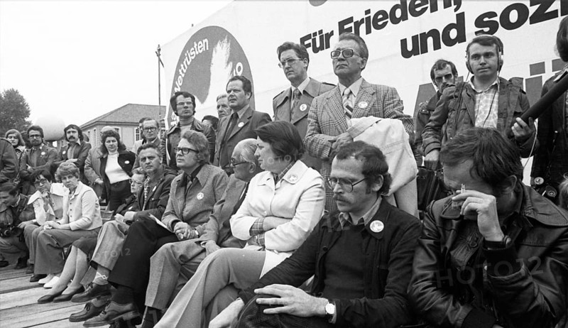 More than 40, 000 supporters of the peace movement gathered for a demonstration in favour of disarmament in Bonn, Germany, on 22 May 1976, Europe