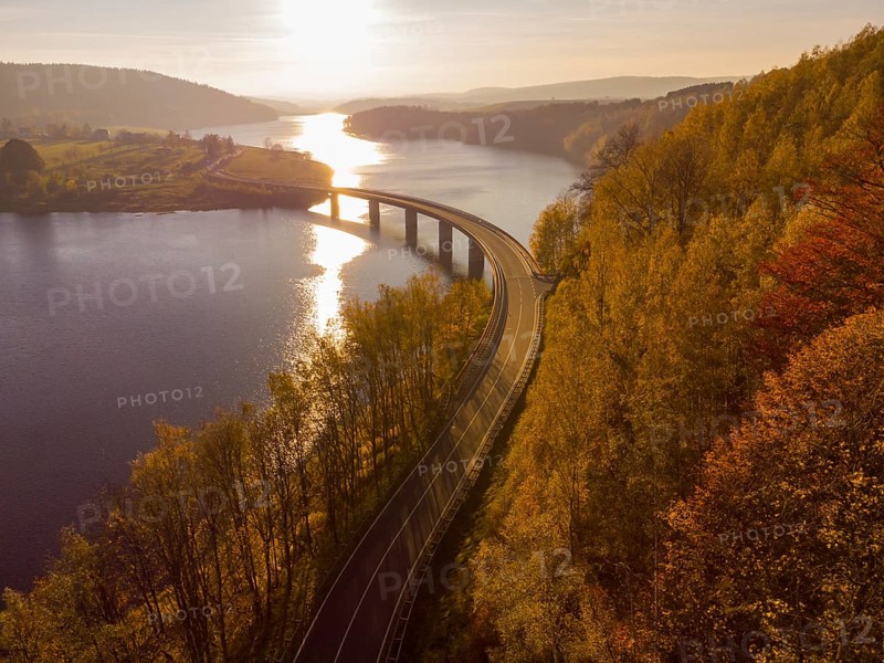 The Rauschenbach Dam is a dam in the Free State of Saxony. The dammed waters are the Flöha and the Wernsbach. It was built from 1960 to 1968 in the upper Flöha valley near Cämmerswalde for drinking water supply. New bridge built 2002-2004