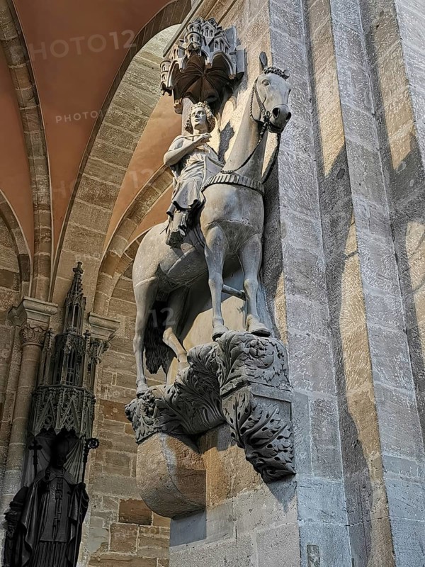 Bamberg Rider, Cathedral of St. Peter and St. George, Bamberg Cathedral, Bamberg, Upper Franconia, Bavaria, Germany, Europe