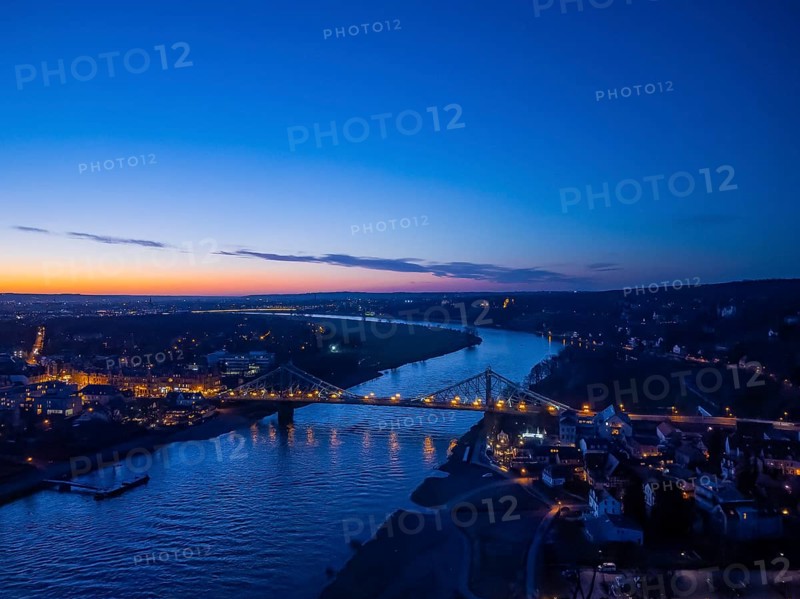 Elbe Bridge Blue Wonder in the Evening