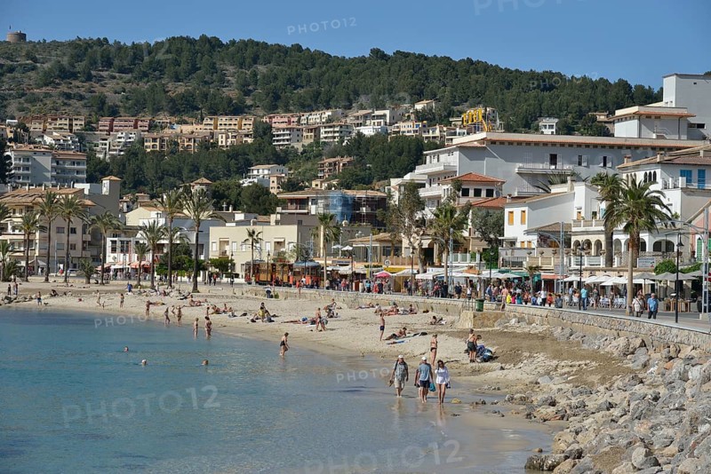 Beach, Puerto de Sóller, Majorca, Balearic Islands, Spain, Europe