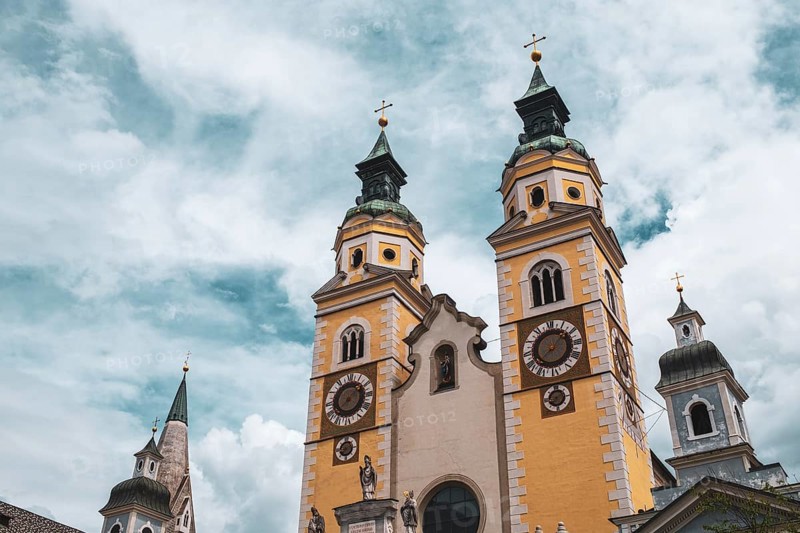 View of the Brixen Cathedral in South Tyrol, Italy, Europe