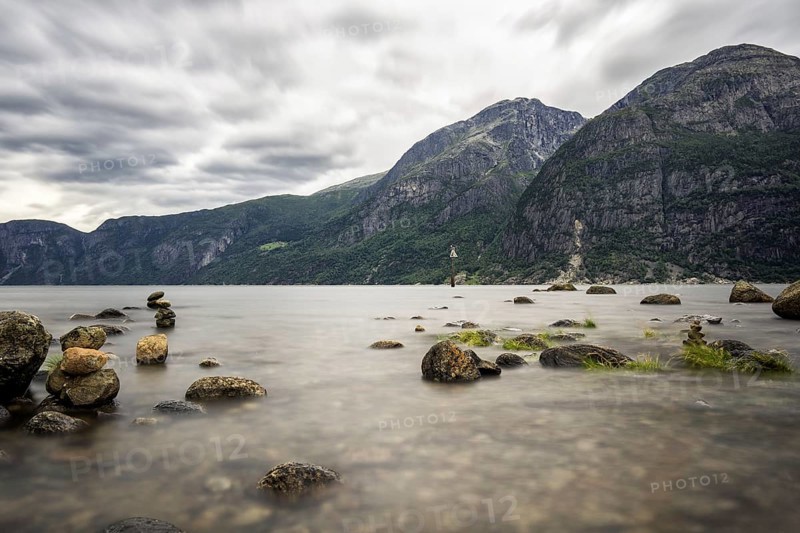 View over the Eidfjord, a fjord in Norway