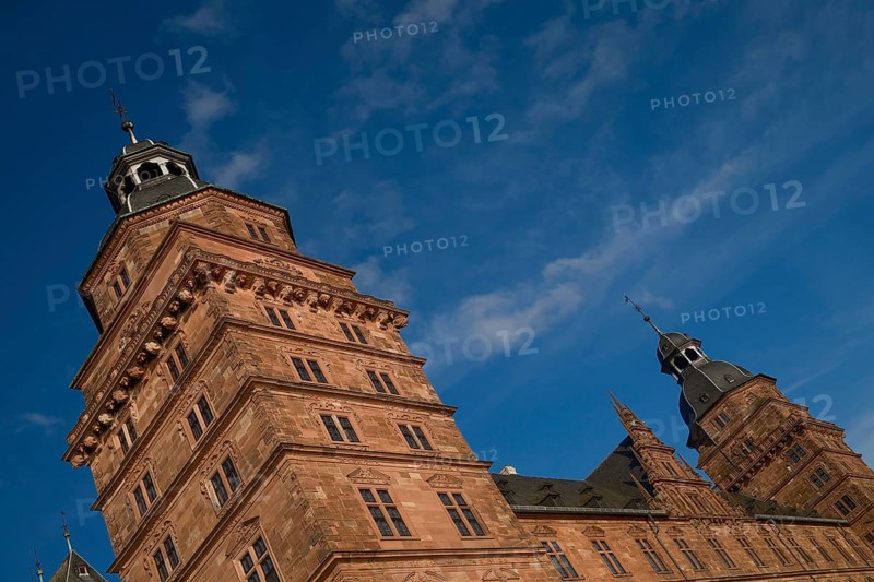 View of Johannisburg Castle in Aschaffenburg, Germany, Europe