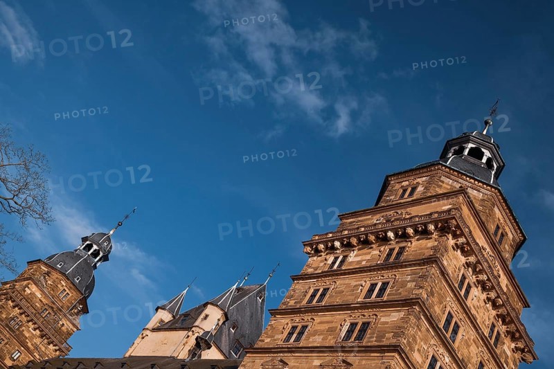 View of Johannisburg Castle in Aschaffenburg, Germany, Europe