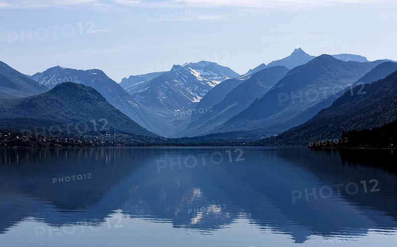 View over the Isfjorden, a fjord in Norway