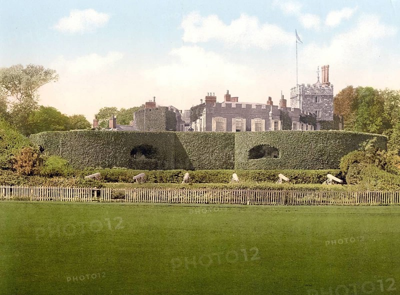 Walmer Castle in Kent, England, was built in 1539-1540 by Henry VIII as an artillery fortress to counter the threat of invasion by France and Spain, Historic, digitally restored reproduction from a 19th century original, 1880, Record date not stated