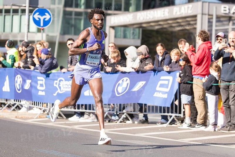 Tadese Takele Ethiopia on Potsdamer Platz at the 50th BMW Berlin Marathon 2024 on 29 September 2024