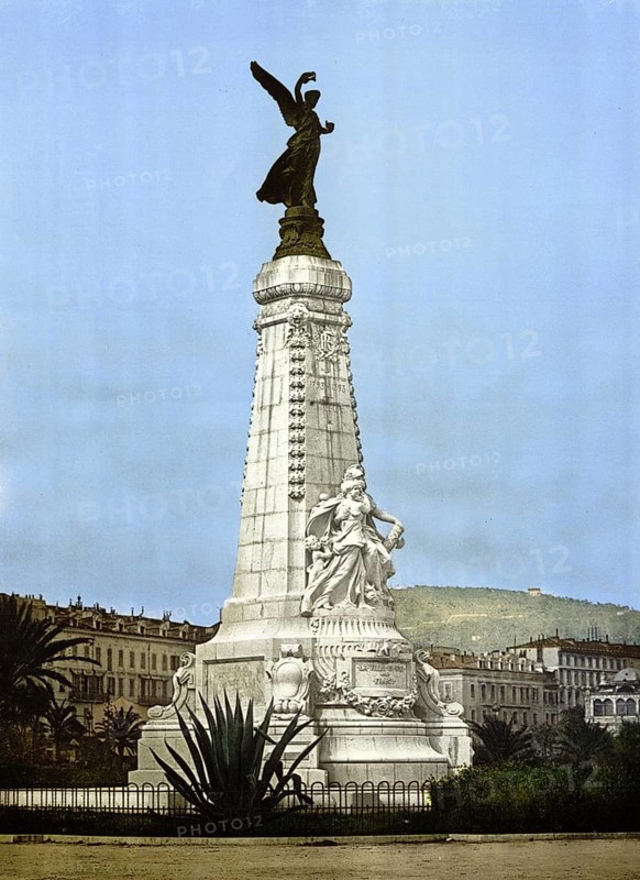 Centenary monument, Nice, Riviera, France, c. 1895, Historic, digitally restored reproduction from a 19th century original, Record date not stated, Europe