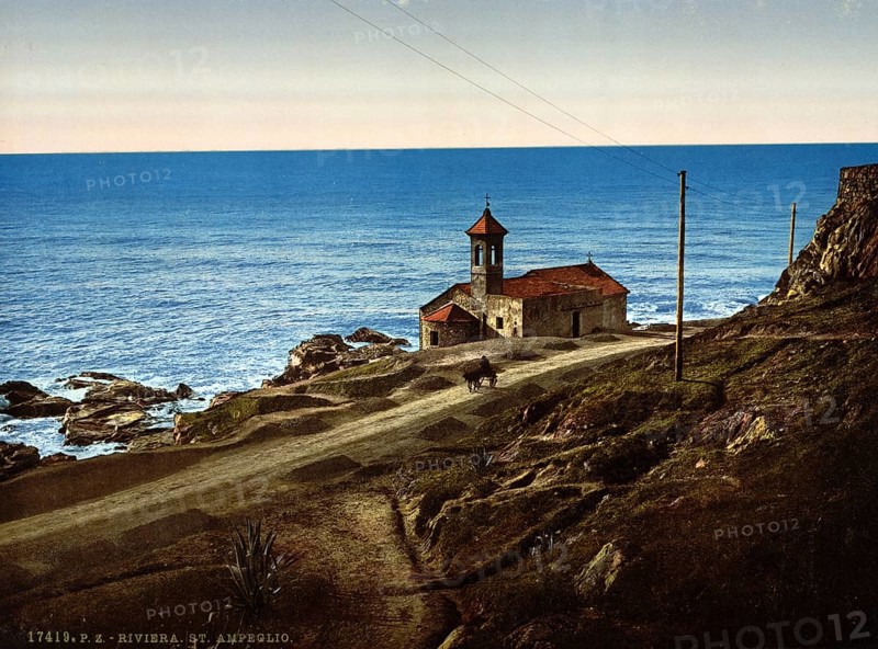 Chapel of St Ambrose, San Remo, Riviera, Italy, c. 1895, Historic, digitally restored reproduction from a 19th century original, Record date not stated, Europe