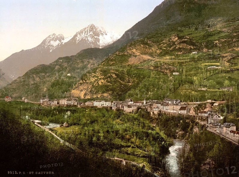 Saint-Sauveur, Pyrenees, France, ca 1890, Historic, digitally restored reproduction from a 19th century original, Record date not stated, Europe