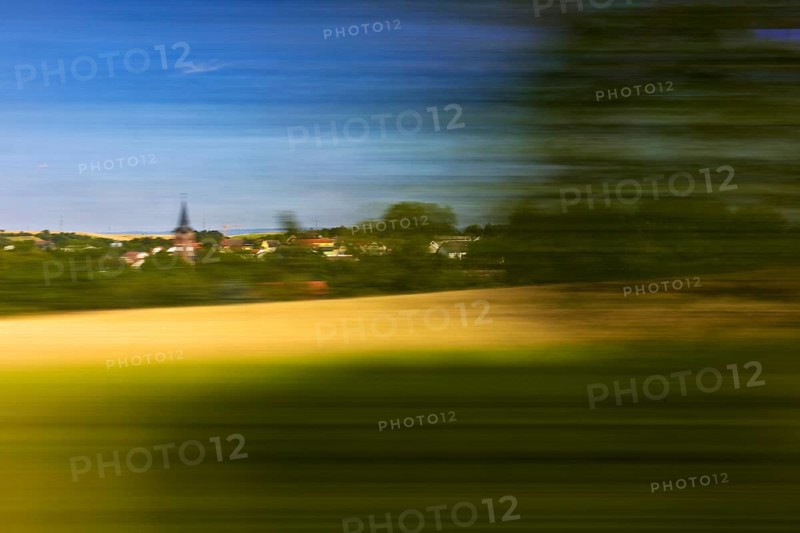 Long exposure from a moving train, Wunstorf, Lower Saxony, Germany, Europe