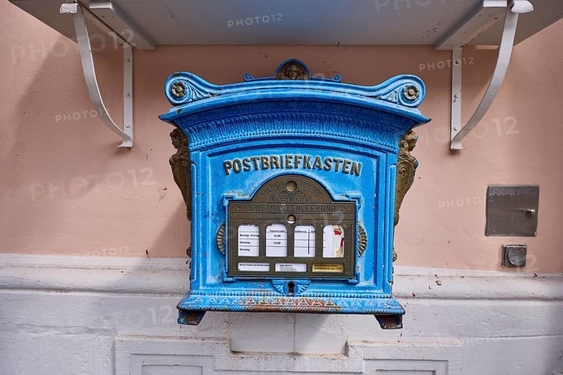 Historic letterbox in Michelstadt, Odenwald, Odenwaldkreis, Hesse, Germany, Europe