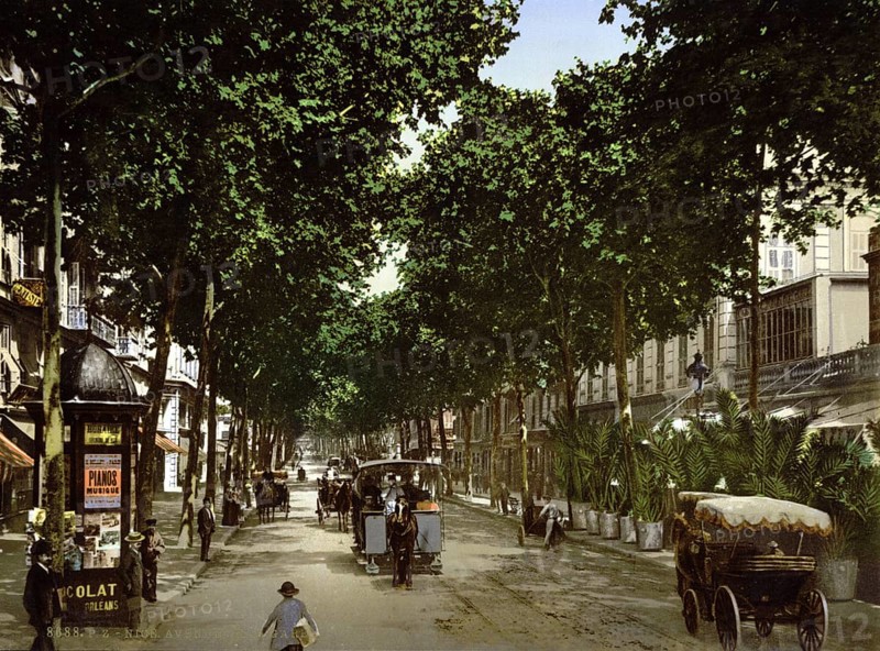 Avenue de la Gare, Nice, Riviera, France, c. 1895, Historic, digitally restored reproduction from a 19th century original, Record date not stated, Europe
