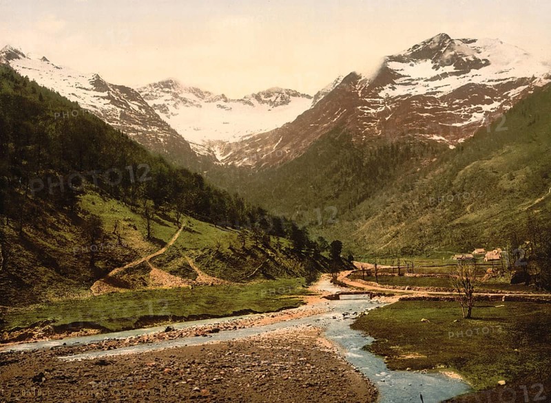 Valley of Lys, Luchon, Pyrenees, France, ca 1890, Historical, digitally restored reproduction from a 19th century original, Record date not stated, Europe
