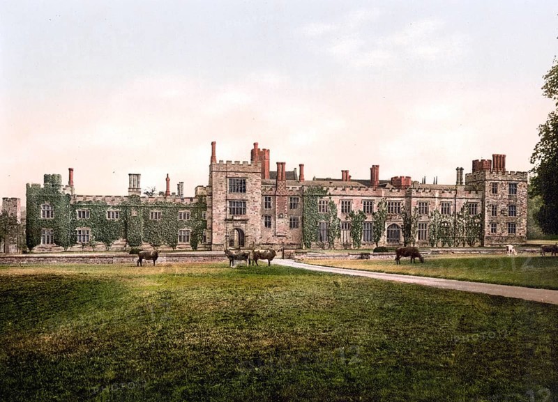 Penshurst Castle in Kent, England, one of the most complete examples of 14th century domestic architecture and the ancestral home of the Sidney family, Tunbridge Wells, Historic, digitally restored reproduction from a 19th century original, 1880, Record date not stated