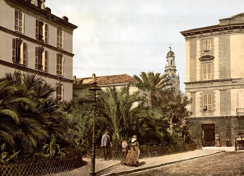 City centre, San Remo, Riviera, Italy, c. 1895, Historic, digitally restored reproduction from a 19th century original, Record date not stated, Europe