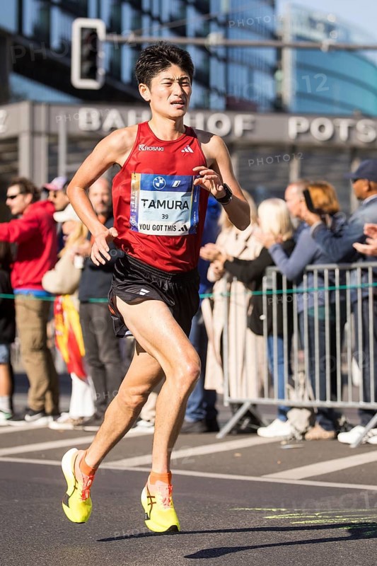 Yusuke Tamura Japan on Potsdamer Platz at the 50th BMW Berlin Marathon 2024 on 29 September 2024
