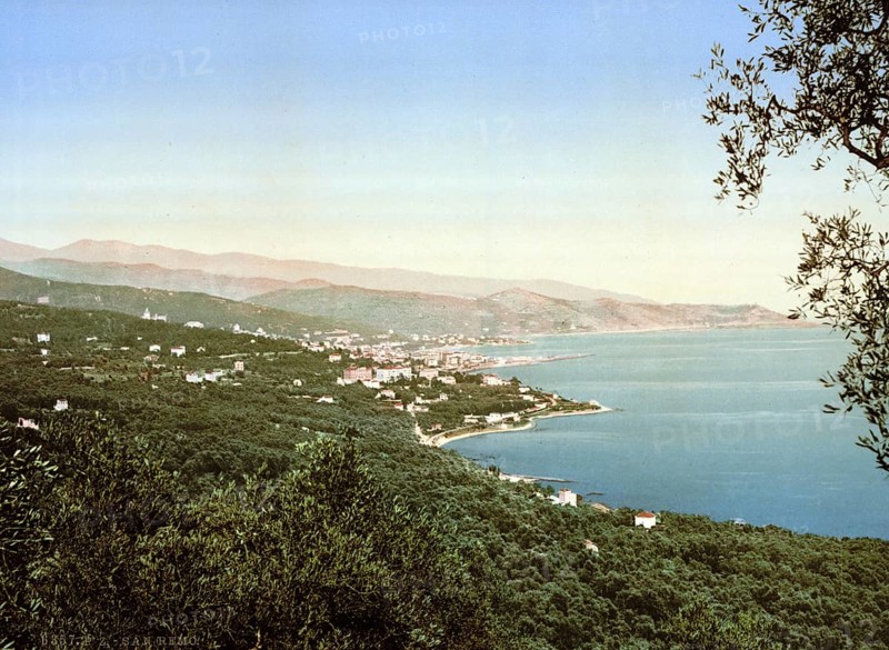 Ospedaletti, San Remo, Riviera, Italy, c. 1895, Historic, digitally restored reproduction from a 19th century original, Record date not stated, Europe
