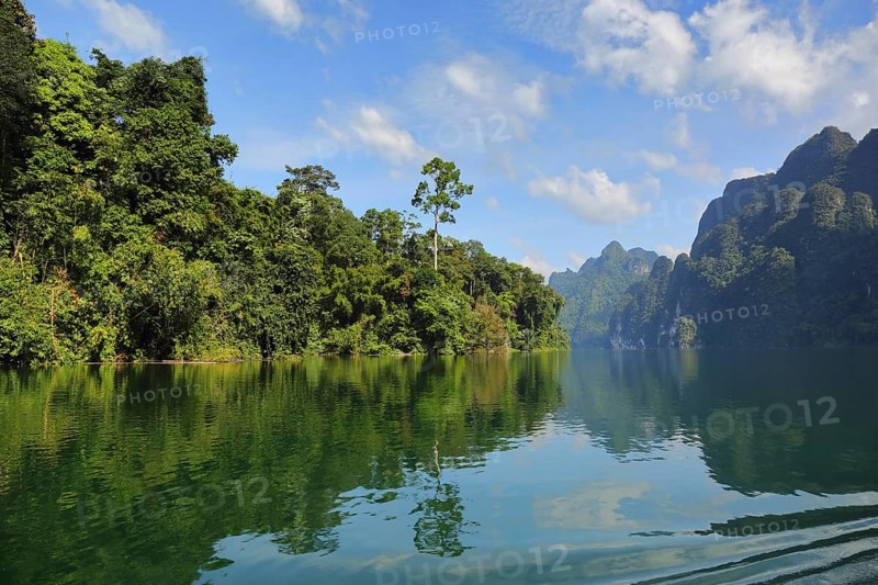 Cheow Lan lake landscape, National Park Khao Sok, Thailand, Asia