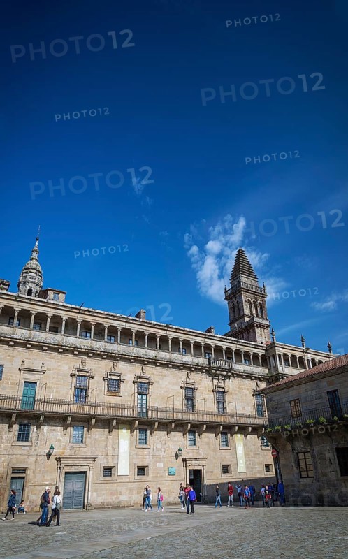 Old town landmark Obradoiro Square near santiago de compostela cathedral spain