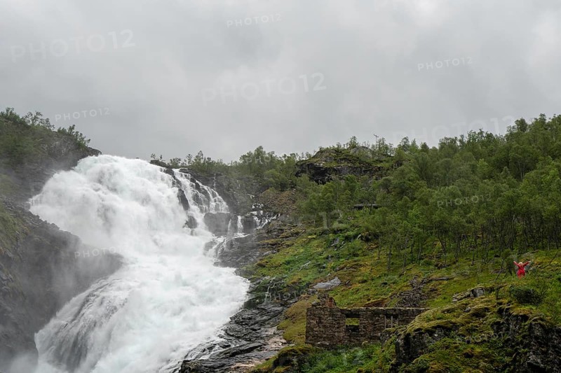 View of the Kjosfossen waterfall Norway