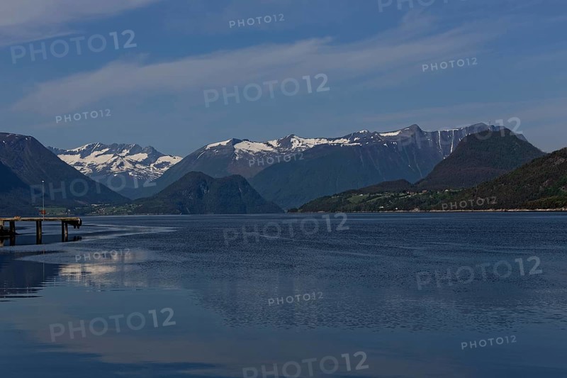 View over the Isfjorden, a fjord in Norway