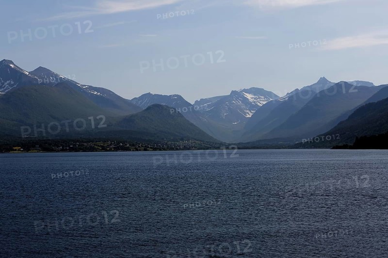 View over the Isfjorden, a fjord in Norway