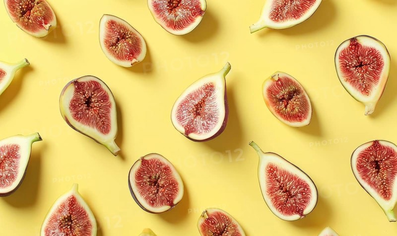 Figs on a pale yellow background AI generated