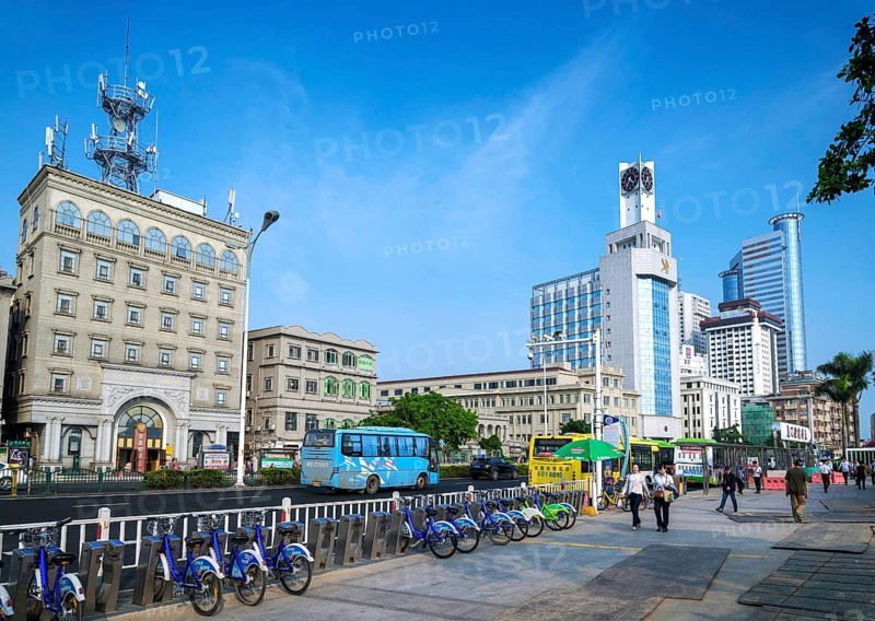 Riverside promenade street in central xiamen city in china