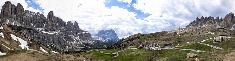Landscape of Gardena Pass in the Dolomites