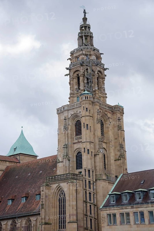 Tower of St Kilian's Church, St Kilian, Church, Heilbronn, Neckar Valley, Neckar, Heilbronn-Franken, Baden-Württemberg, Germany, Europe