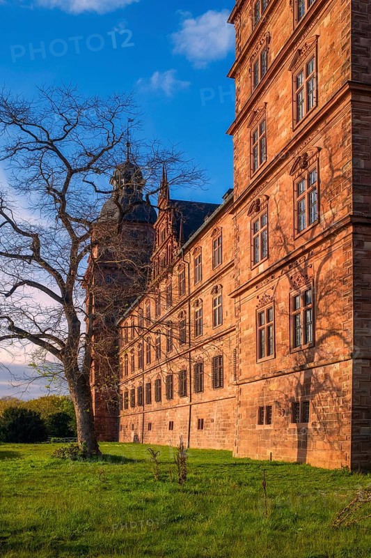 View of Johannisburg Castle in Aschaffenburg, Germany, Europe