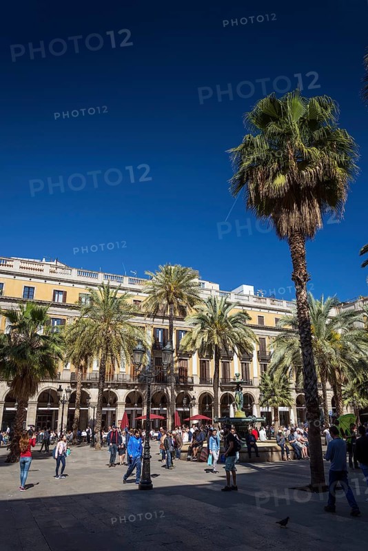 Plaza real square famous landmark in central barcelona las ramblas old town spain