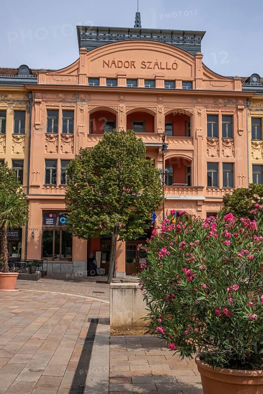 Historic city centre and central square with old historic buildings. Széchenyi Square in the centre of the five-church town shows the historical heritage of the city of Pécs, Dél-Dunántúl, Hungary, Europe