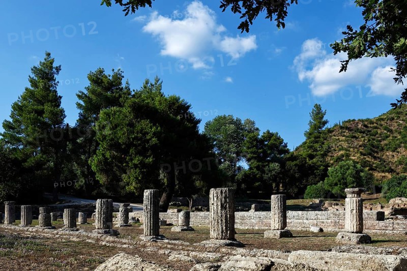 Gymnasion monument (2nd cent. B.C.) in Olympia, Greece, Europe