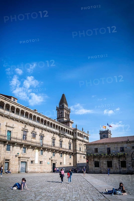 Old town landmark Obradoiro Square near santiago de compostela cathedral spain