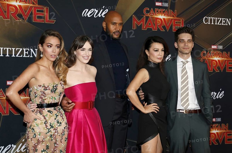 Chloe Bennet, Elizabeth Henstridge, Henry Simmons, Ming-Na Wen and Jeff Ward at the World premiere of 'Captain Marvel' held at the El Capitan Theater in Hollywood, USA on March 4, 2019., Hollywood, California, USA, North America