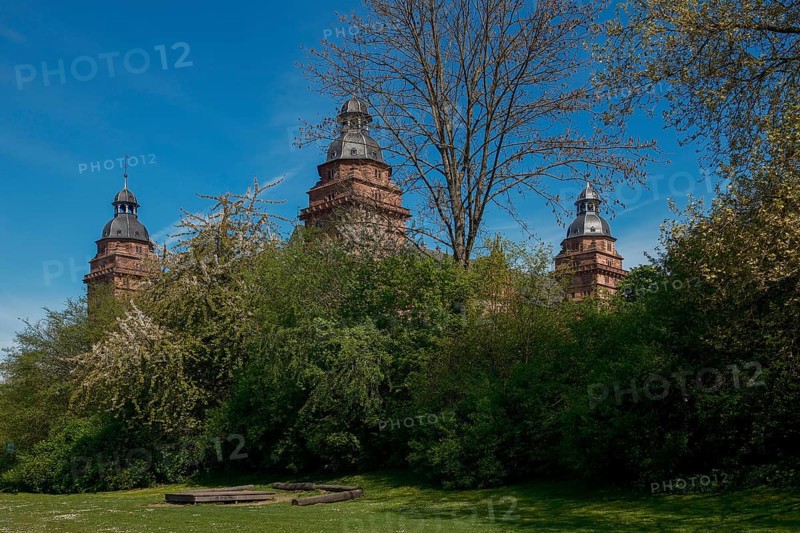 View of Johannisburg Castle in Aschaffenburg, Germany, Europe