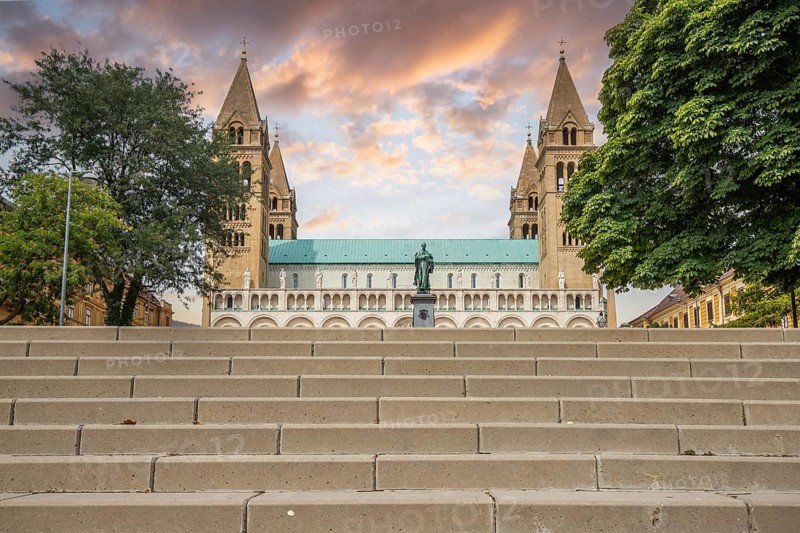 Basilica of a historic city centre of the five-church city. The Cathedral of St Peter and Paul in the historic city centre of Pécs, Dél-Dunántúl, Hungary, is worth a visit, Europe