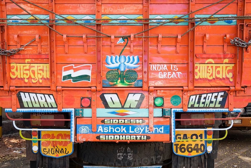Painted truck in goa india