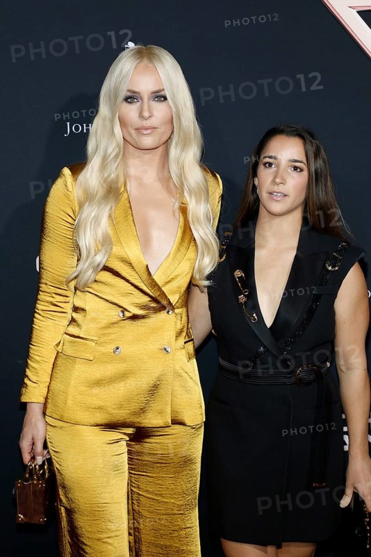 Aly Raisman and Lindsey Vonn at the Los Angeles premiere of 'Charlie's Angels' held at the Regency Village Theater in Westwood, USA on November 11, 2019., Westwood, California, USA, North America