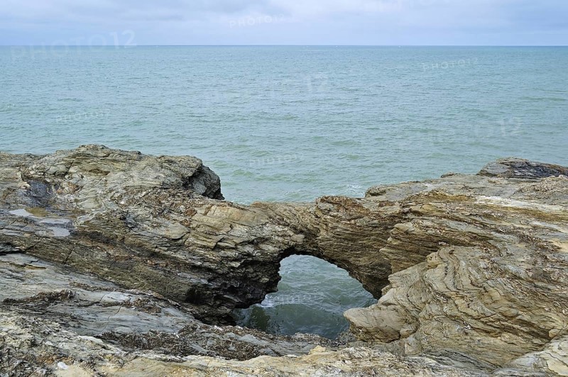 The eroded rock formation Le Trou du Diable at Saint-Hilaire-de-Riez, La Vendée, Pays de la Loire, France, Europe