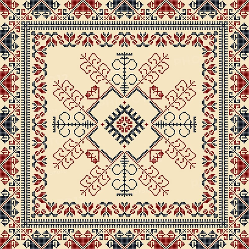 Traditional Latvian embroidery seamless pattern, vector illustration