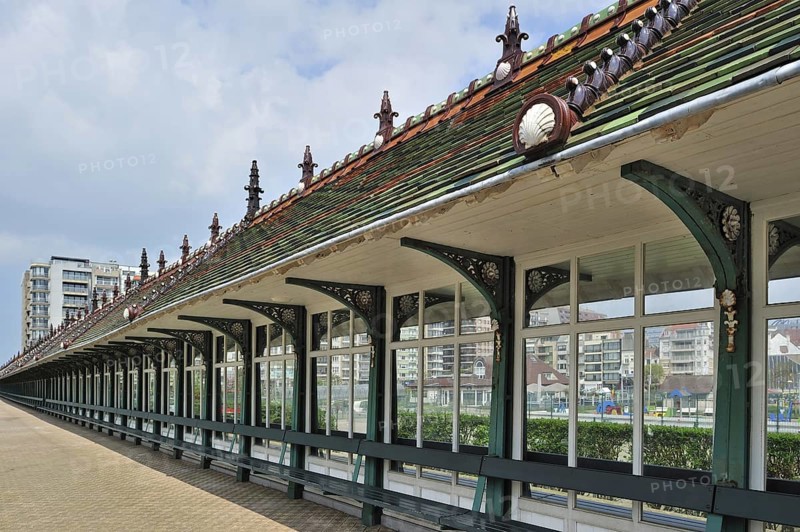 The Paravang, a windbreak dating from the Belle Epoque at Blankenberge, Belgium, Europe