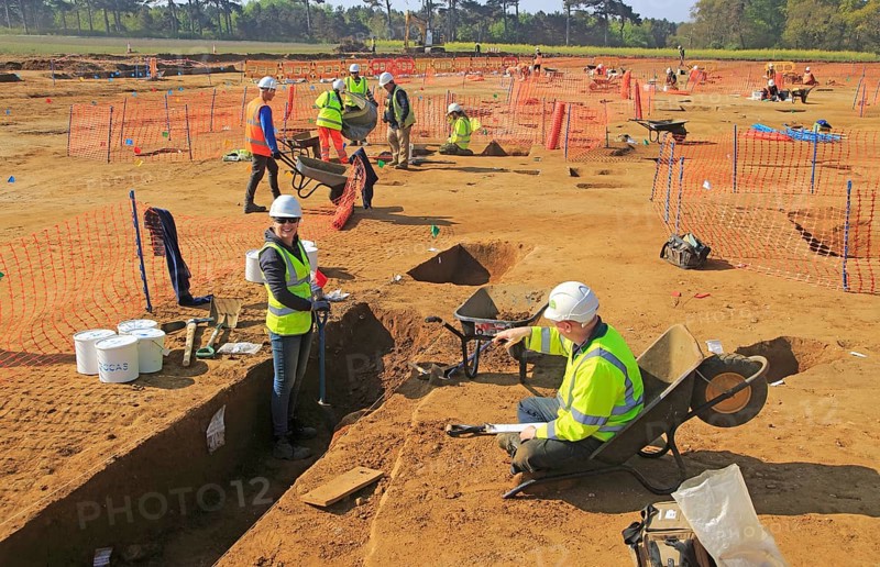 Archeological excavations during summer 2017 at Bawdsey, Suffolk, England, UK