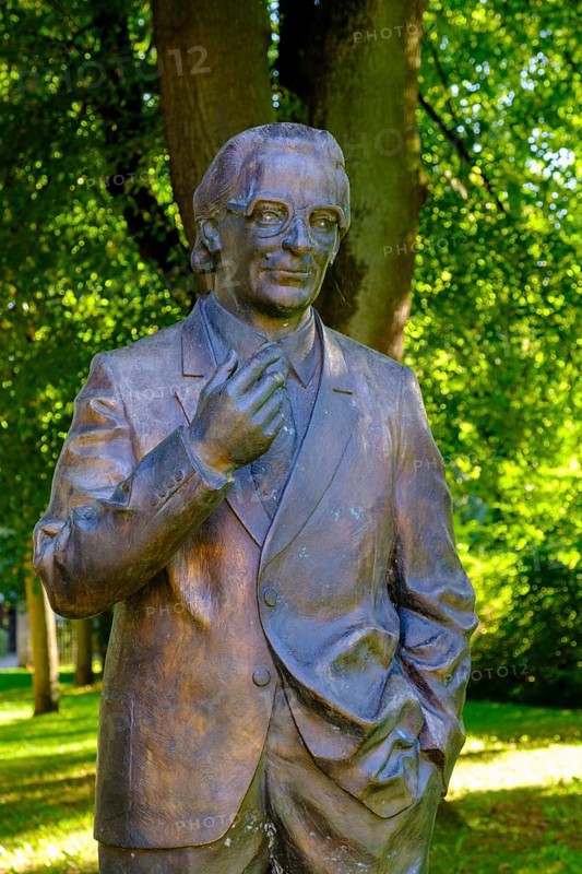 Konrad Zuse, Monument at the Abbey Ruins, Hersfeld Monastery, Luther Site, Bad Hersfeld, Hesse, Germany, Europe