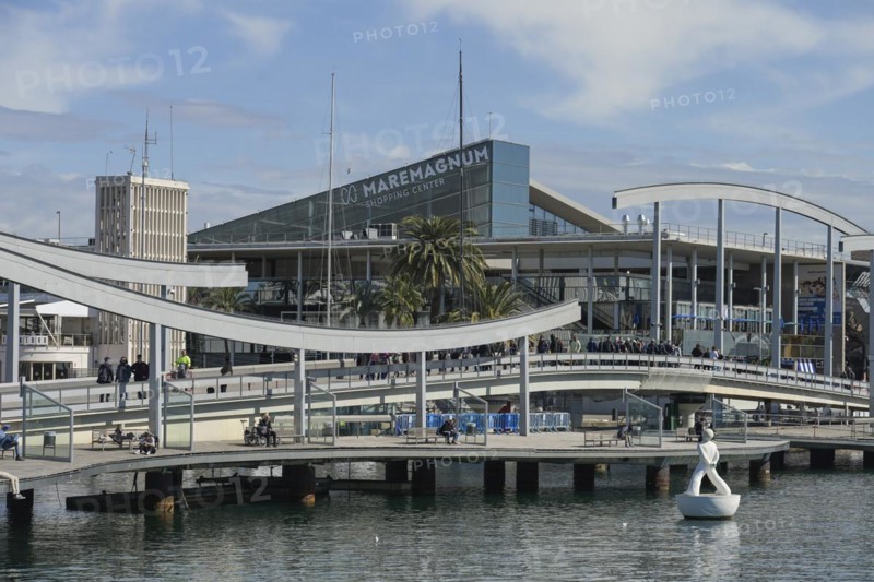 Marina, Rambla de Mar jetty, Maremagnum shopping centre, Barcelona, Catalonia, Spain, Europe
