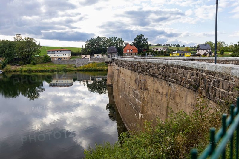 After the flood of 2002, the Malter dam was upgraded with a new emergency spillway, Malter, Saxony, Germany, Europe